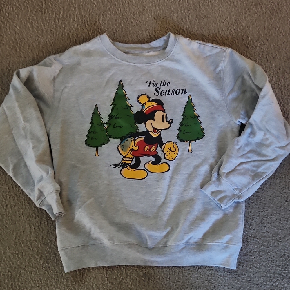 Disney Holiday Mickey Mouse Light Gray Sweater